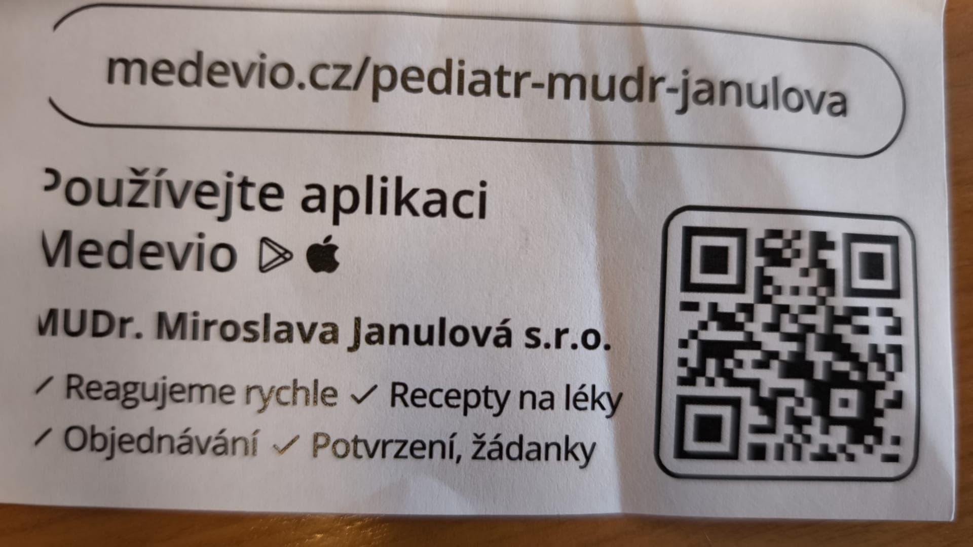 Informace ke stažení aplikace Medevio.